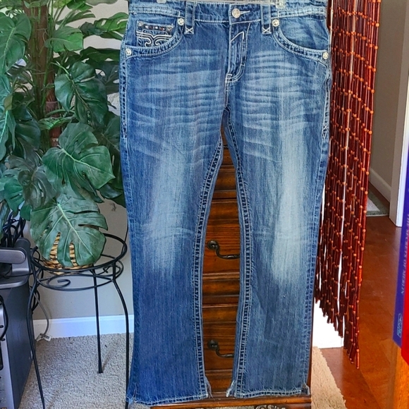 Rock Revival John Straight jeans Size 34"x33" - Picture 1 of 13